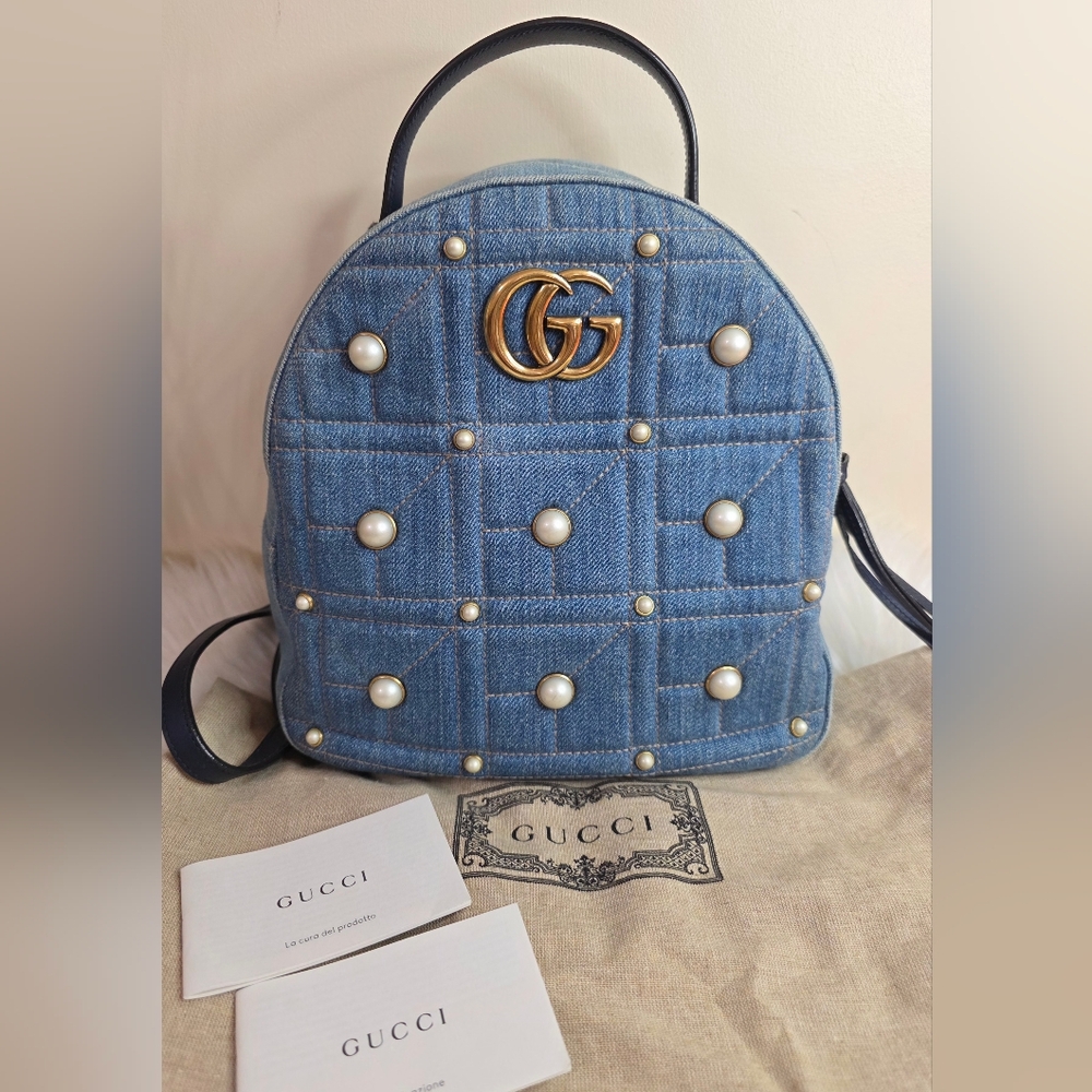 ❌SOLD❌ 💙 Gucci Marmont Backpack 💙 - Picture 3 of 16